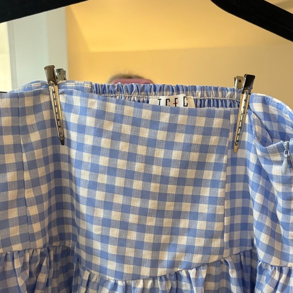 TCEC Light Blue Gingham A-Line Skirt - Picture 2 of 5